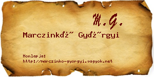 Marczinkó Györgyi névjegykártya
